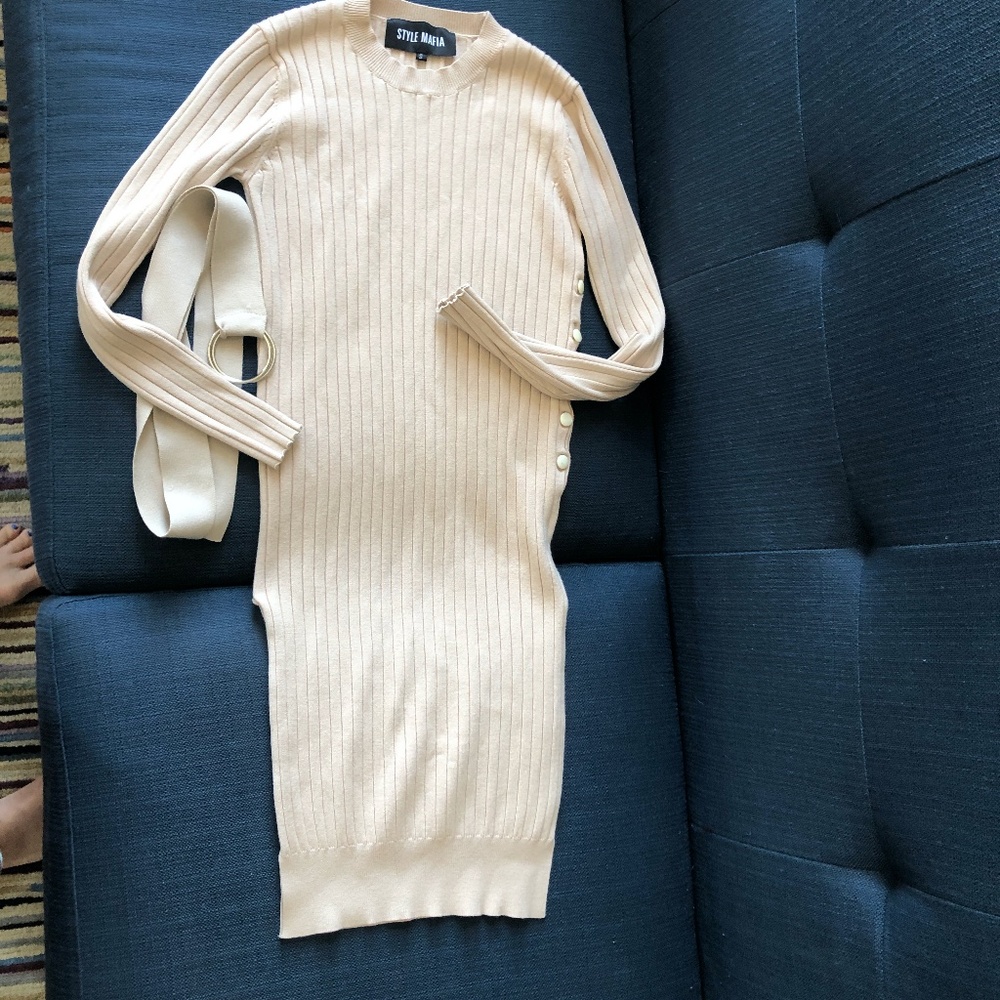 Style Mafia Ribbed Sweater Bodycon Knit Dress S - Picture 4 of 8